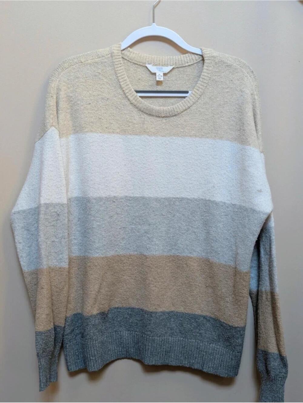 Time and Tru Colorblock Sweater – Neutral Tones (Size XL 16/18)